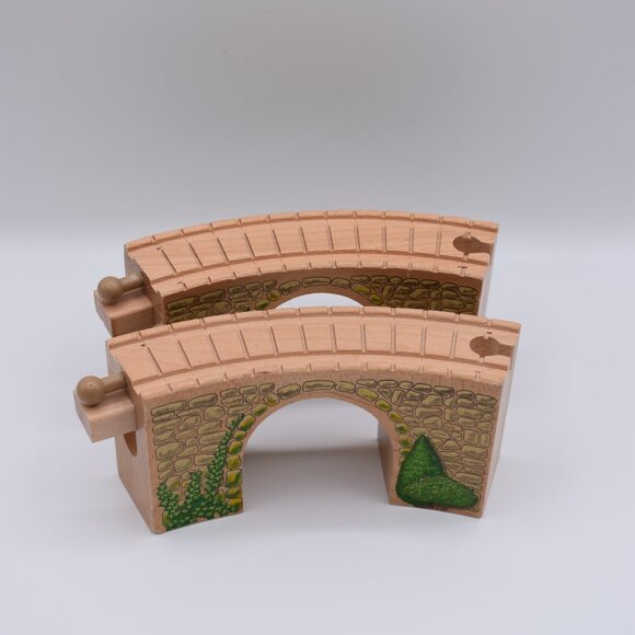 Arched Curved Viaduct Bridge Wooden Clickity Clack Thomas and Friends Trains - Picture 3 of 11